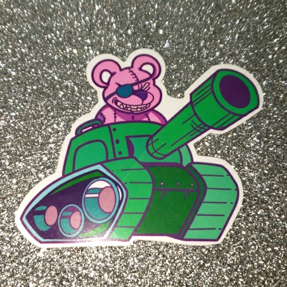 Art GOTHIC PASTEL waterproof sticker Teddy Tank